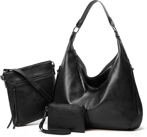 3-Piece Chic PU Leather Handbag Set – Satchel, Shoulder & Crossbody Tote