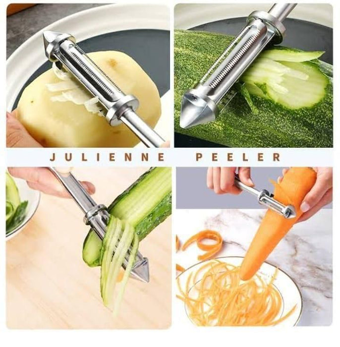 Slicezio™ 3 in 1 Stainless steel Multifunctional Veggie Peeler (Pack of 2)